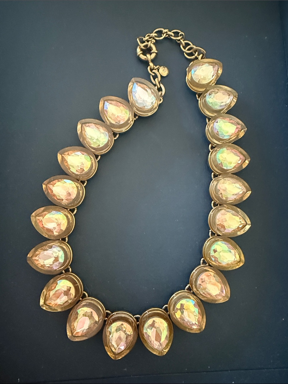 J. Crew Gold Teardrop Crystal Statement Necklace - Women Jewelry
